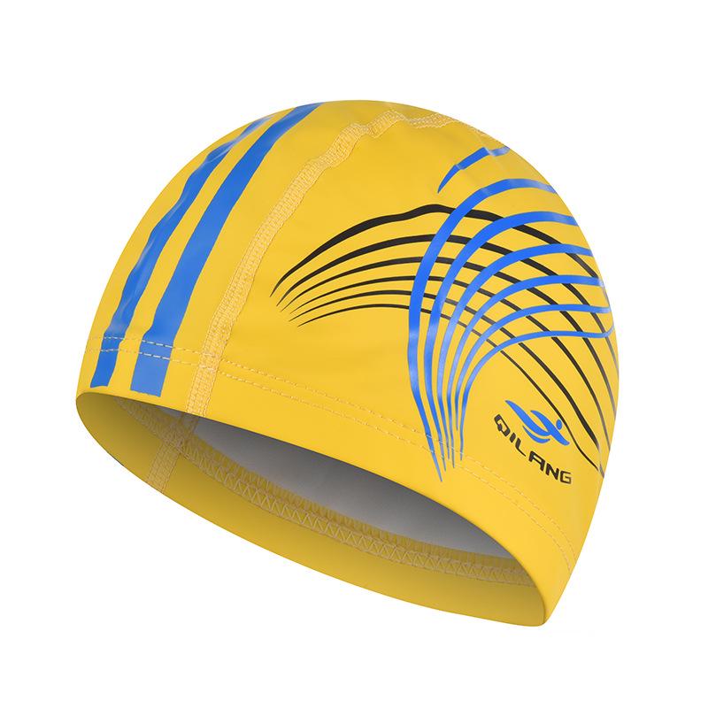 Шапочка для плавания унисекс для взрослых с длинными волосами - модный принт, удобная защита ушей, водонепроницаемая ПУ M016