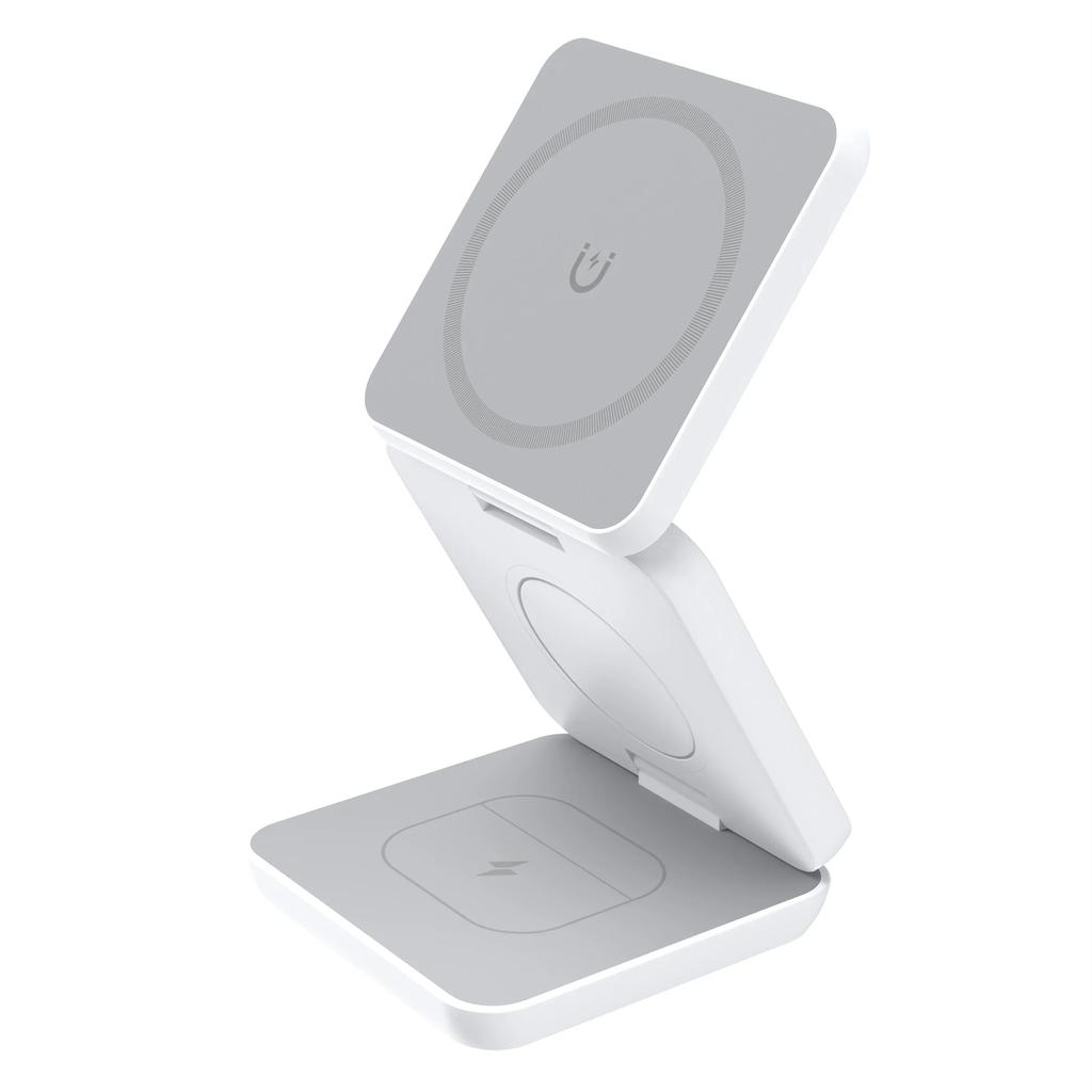 Складная магнитная беспроводная зарядная станция 3-в-1 Macsafe для iPhone 15 14 13 12 Apple Watch 8 7 6 Airpods Быстрая зарядка