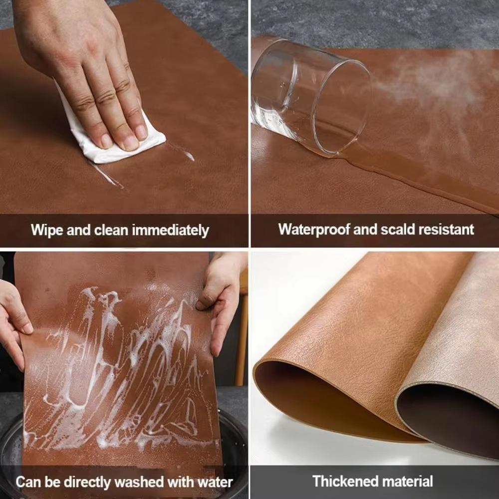 Двусторонний противоскользящий теплоизоляционный коврик на стол, скандинавский стиль, узор имитации коровьей шкуры, кожаная подставка под тарелку в форме капли воды