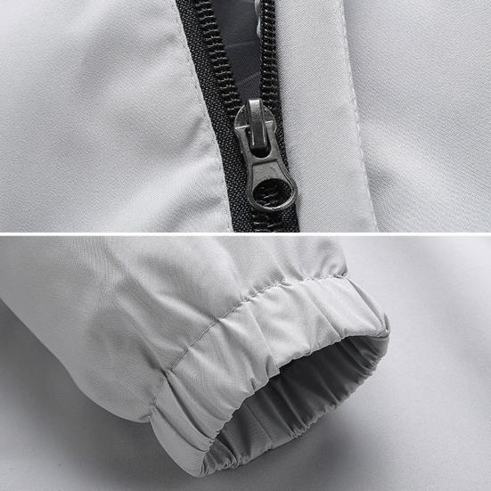 Мужская куртка с капюшоном, длинный рукав, однотонная куртка, пальто с карманами, застежка-молния