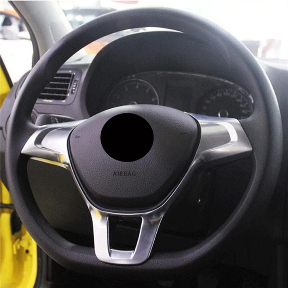 Carbon Silver Car Steering Wheel Switch Panel Decoration Frame For VW Volkswagen E-UP E Up FOX 2016 - Interior