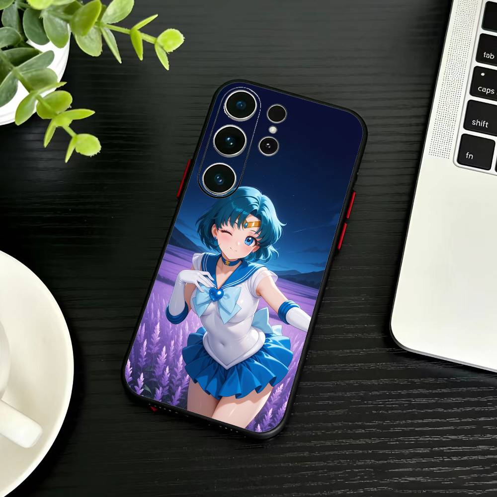 Мультяшный чехол для телефона F-Sailor M-Moons для Samsung S26, S25, S24, S23, S22, S30, S21, Ultra, Plus, FE 5G Черный Мягкий чехол