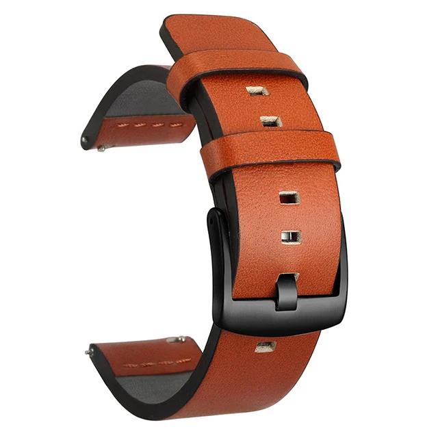 НОВЫЙ 20/22мм ремешок для часов Быстросъемный кожаный ремешок для Samsung Galaxy Watch 3 Active2 40 44мм huawei watch gt2 Ремешок для часов 18 24мм