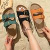 Fashion Classic Buckle Strap Birken Slippers Woman Soft Cork Footbed Thong Sandals Ladies Brand Design Comfort Beach Flip Flop Shoes