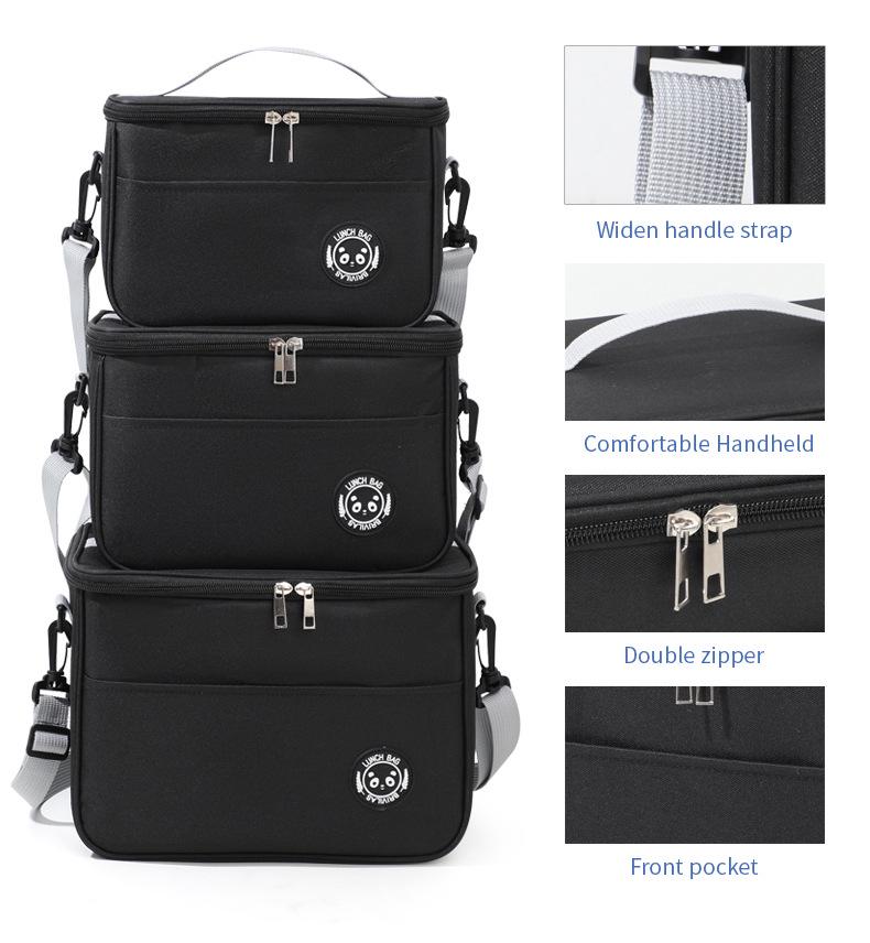 Изолированная сумка для ланча бенто большой вместимости - Водонепроницаемая, толстая, подкладка из алюминиевой фольги для пикников