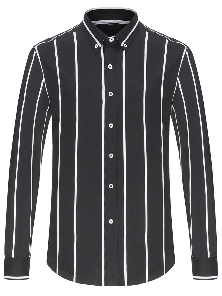 Мужская классическая рубашка в полоску с цветными блоками на весну и лето без карманов, легкие рубашки на пуговицах с длинными рукавами, устойчивые к морщинам