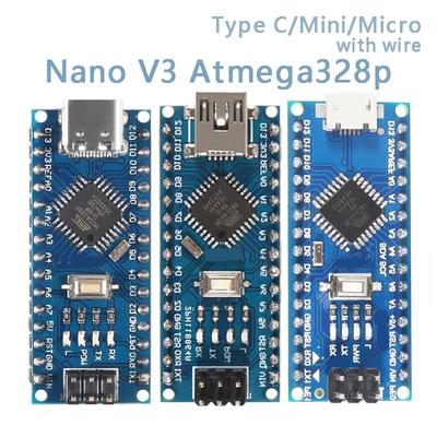 Mini / Type-C / Micro USB Nano 3.0 с загрузчиком совместимый Nano контроллер для arduino CH340 USB драйвер 16Mhz ATMEGA328P