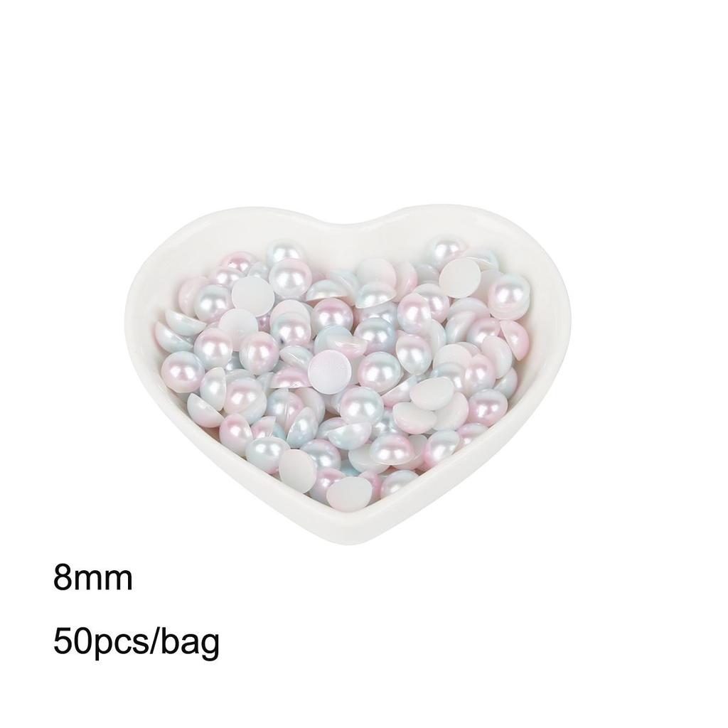 3mm-8mm Colorful Half Round Flatback Pearl Beads for DIY Jewelry Making Accessories