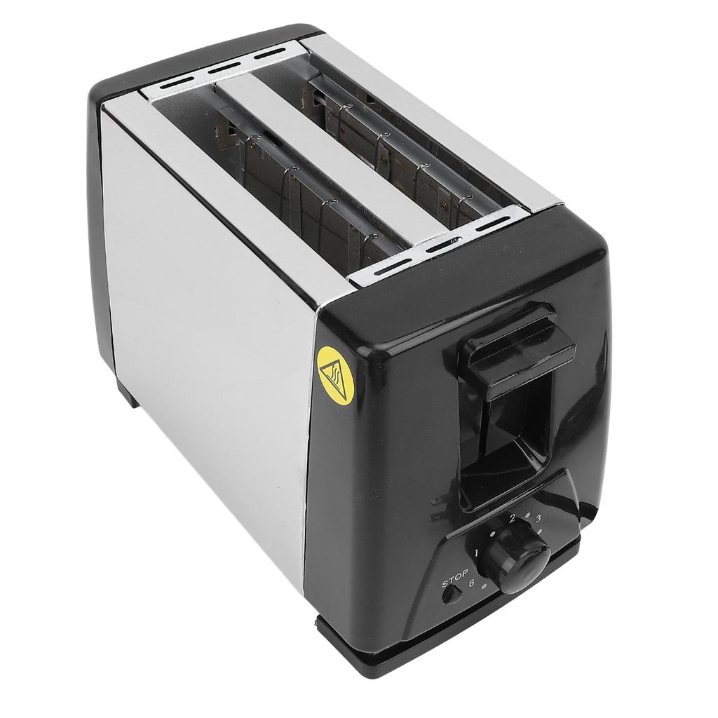 Compact Bread Toaster Portable ABS and Stainless Steel Wide Slot 2 Slice Toaster for Home