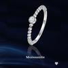 Настоящее 925 стерлингового серебра круглые муассанитовые кольца для пальцев Серебряные свадебные обещания муассанитовые женские кольца