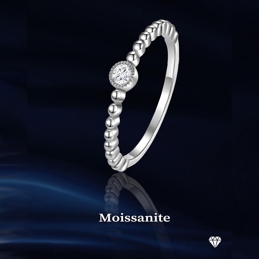 Настоящее 925 стерлингового серебра круглые муассанитовые кольца для пальцев Серебряные свадебные обещания муассанитовые женские кольца