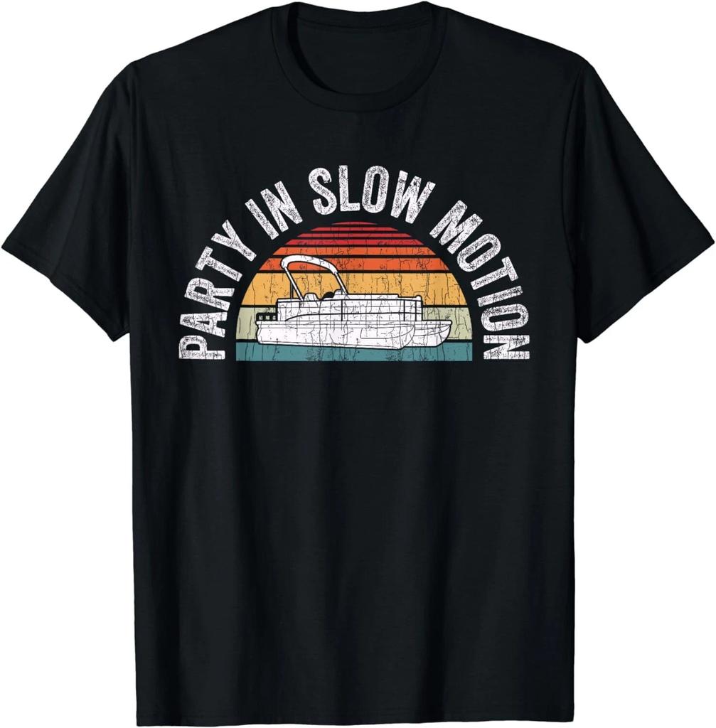 Best Pontoon Captain Shirt Gifts Boat Party In Slow Motion Gift Unisex T-Shirt