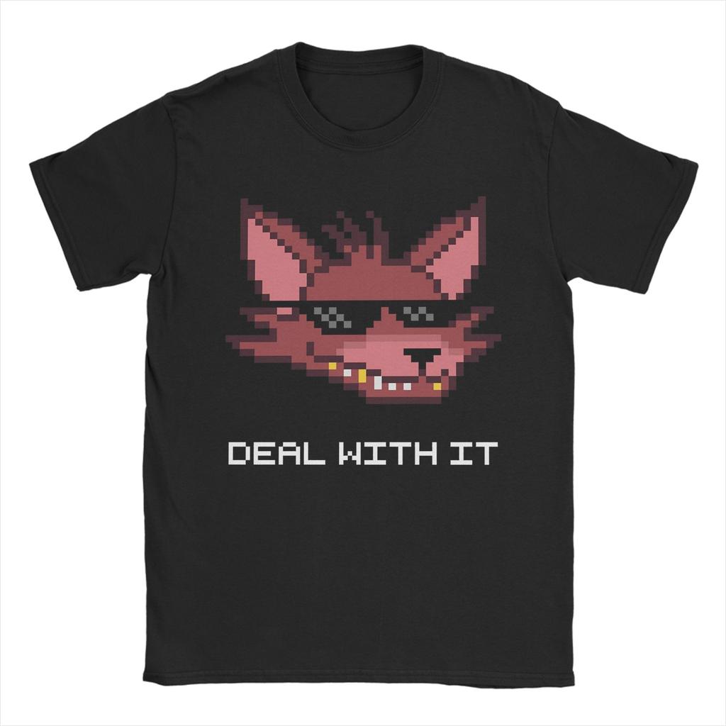 Мужские Футболки Фредди Бонни Игра Фокси Deal With It 100% Хлопок Одежда Удивительная Футболка с Круглым Вырезом Футболка Большого Размера