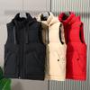 Vest Men's Autumn and Winter Trend Outer Wear Loose Thick Down Cotton Vest Solid Color Casual Hooded Vest