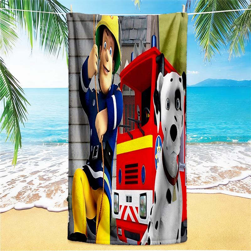 1pc Fire Brigade Adventure beach towel,quick drying absorbent beach towel,outdoor sports swimming beach towel,Soft and comfortable Y72838