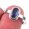 Кольцо из чистого серебра 925 пробы с натуральным кианитом ручной работы, размер 8 T9v94