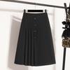 2025 Plus Size Summer Elastic Skirts Casual Women Loose A-Line Skirt Pleated High Waist Fashion Vintage Maxi