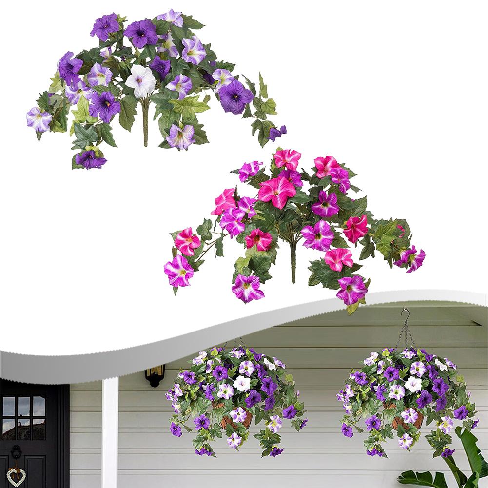All-Weather Durability Artificial Flowers Faux Petunias UV Resistant Flowers