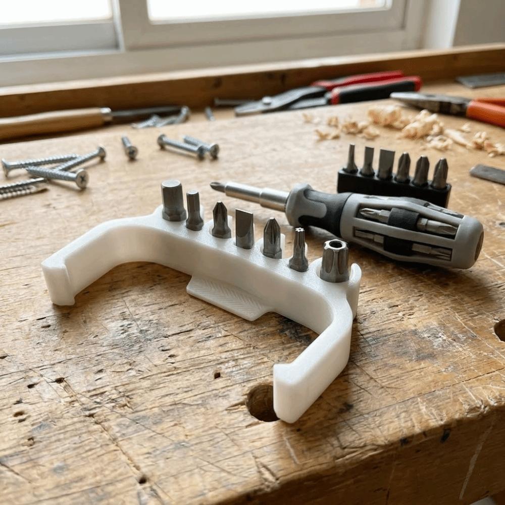 5pcs Portable Portable Bits Organizer 3D Printed 4 Slots Bit Holder Home Workshop