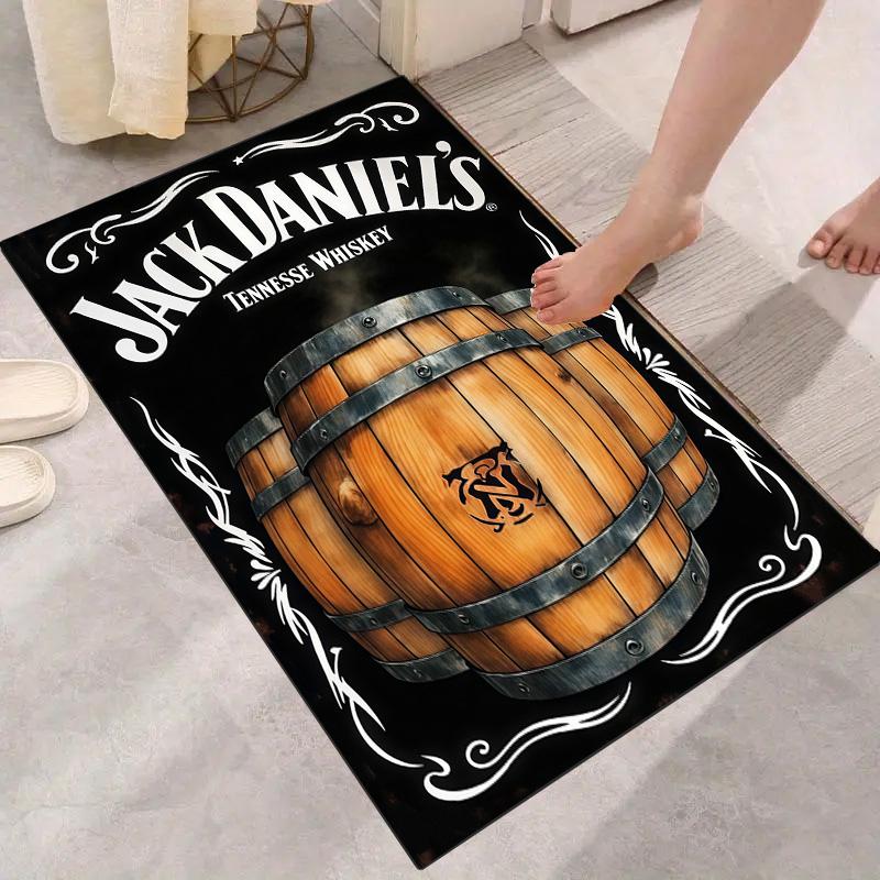 Ковер Jack Daniel's с принтом деревянной бочки, мягкий фланелевый коврик для пола, винтажный ковер для декора бара в гостиную