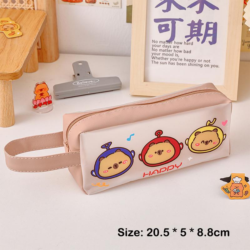 Capybara Transparent Pencil Case Large Capacity Cute Pen Bag Kawaii Cosmetic Bag School Study Stationery Office Supplies