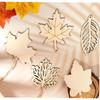 20PCS Unfinished Wood Cutouts Maple Leaves Wooden Crafts Fall Leaves Shape Crafts Autumn Leaf for DIY Craft Tags Thanksgiving