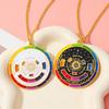 Adjustable Chain Color Wheel Necklace Unique Palette Pendant Fashion Rotating Round Pendant  Gift