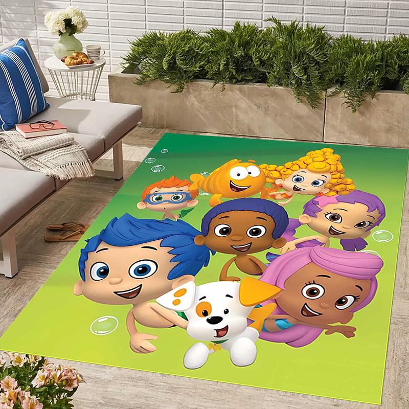 1pc Bubble guppies Design Area Rug - Non-Slip, Soft & Cozy Floor Mat for Living Room, Bedroom, Office - Indoor/Outdoor Decorative Carpet