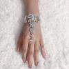 Zircon Bracelet Ring with Chain - Trendy Latin Dance Hand Accessory for Girls