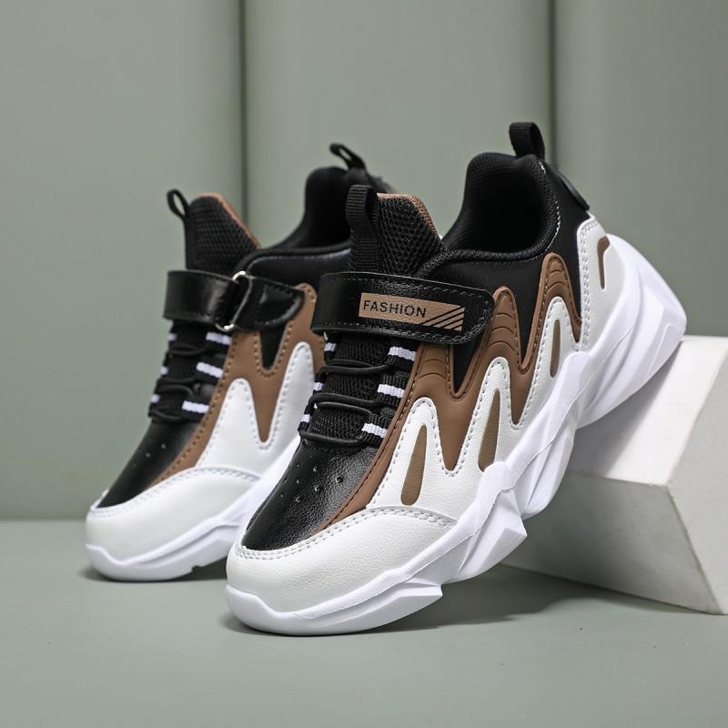 Boys Running Shoes Kids 2026 Breathable Mesh Synthetic Leather Lightweight Casual Sneakers Indoor Use
