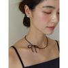 (925 Silver) Bead Ribbon Necklace Nz2103