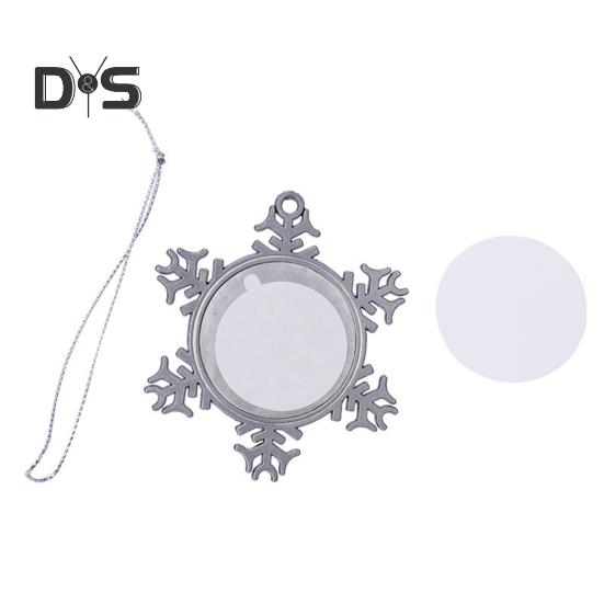 Снежинка Подвеска Рождественское украшение DIY Фото Подвесное украшение Сплав Снежинка Рождественская елка Настенный декор для окна Сад