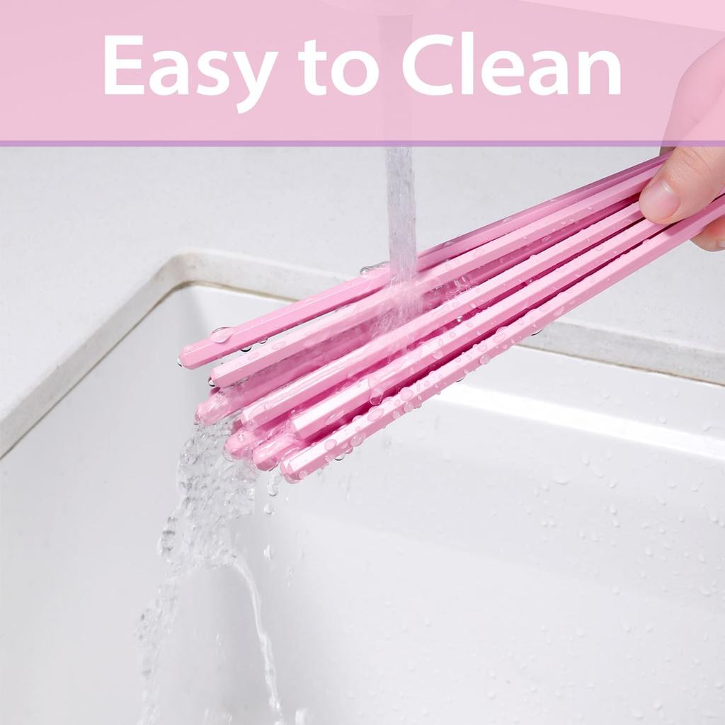 10 Pairs Fiberglass Chopsticks Non-Slip Tips, Dishwasher Safe & Reble Japanese Korean Chopsticks for Sushi Ramen, 9.63 inch/24.5cm Chop Sticks for