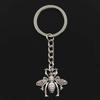 Fashion Bee Bug 26x25mm Pendant 30mm Key Ring Metal Chain Silver Color Men Car Gift Souvenirs Keychain