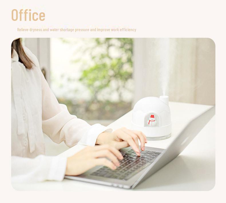 Портативный USB увлажнитель воздуха в виде снежного домика и ночник - Милый мини настольный распылитель воздуха