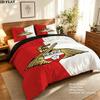 Doncaster Rovers FC Pattern Bedding uilt Set uilt Cover Pillowcase Home Decoration Birthday Gift (1 * duvet cover + 2 * pillowcase without core)