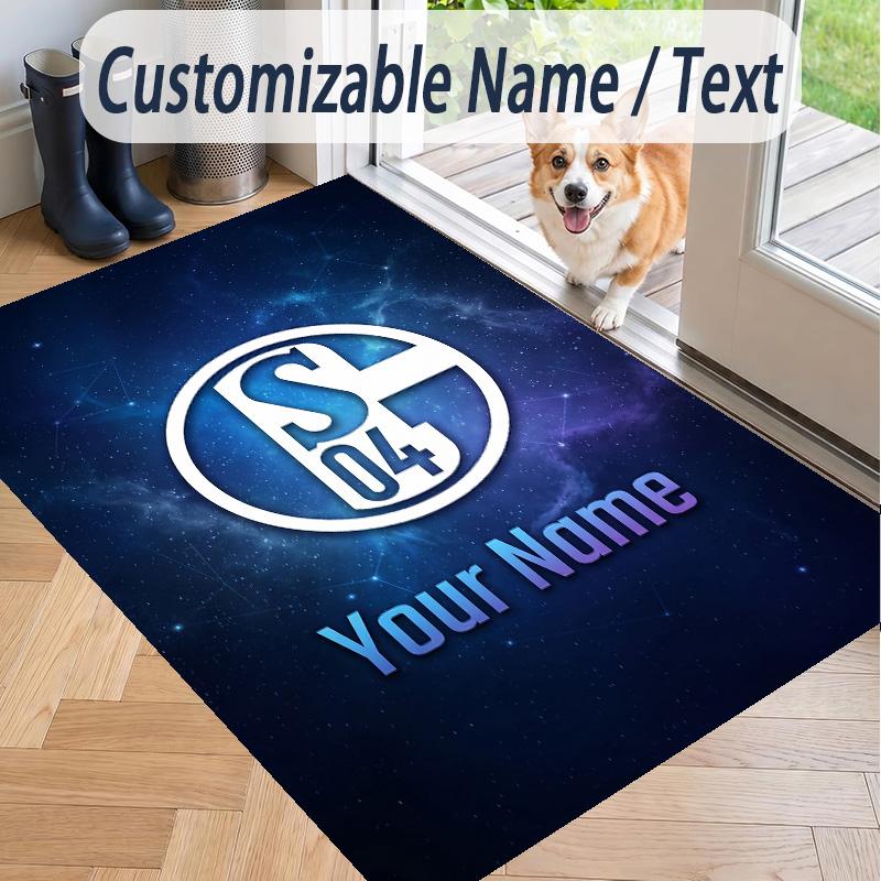 Custom Text Printed Rug Schalke 04 FC Non Slip Floor Carpet For Home Room Decor