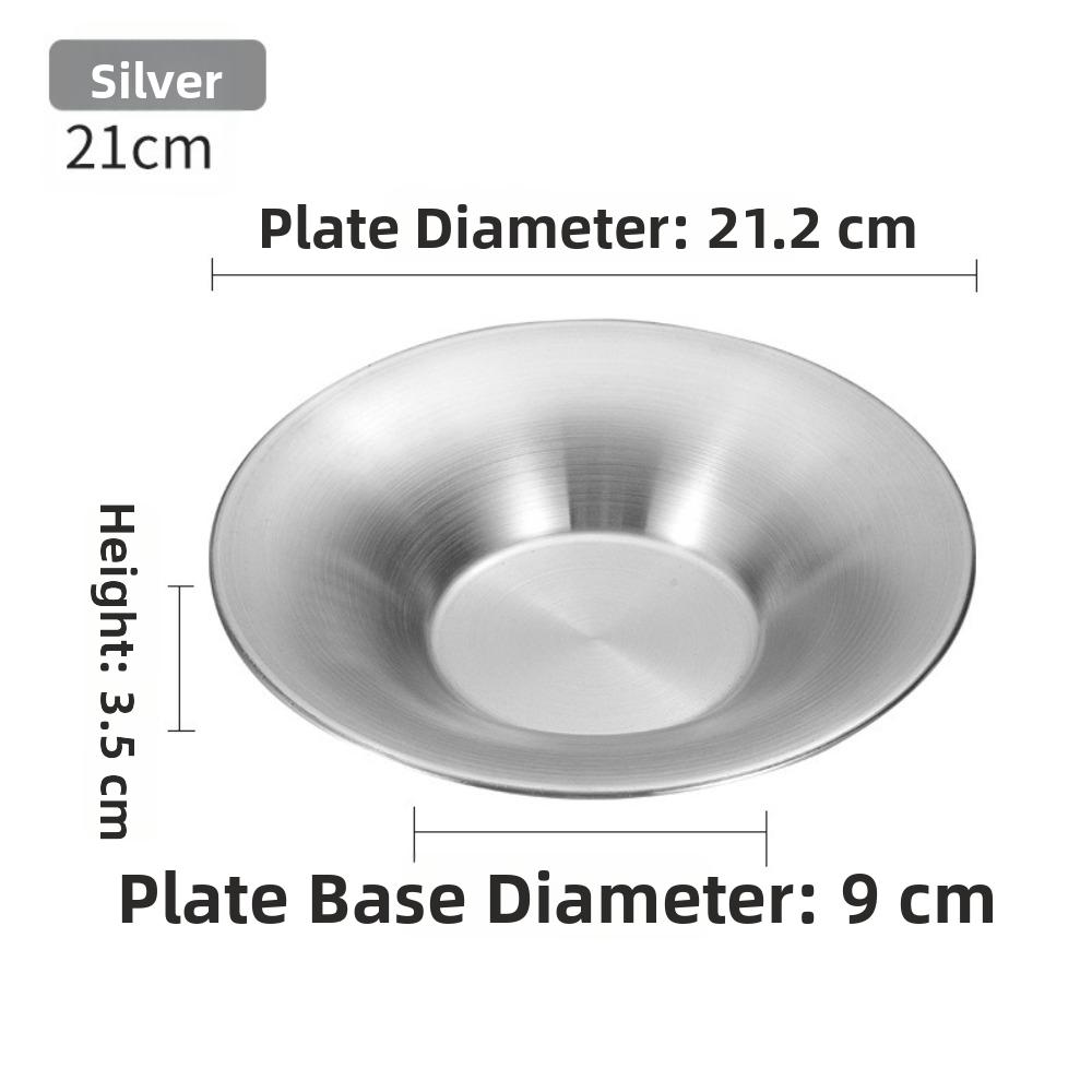 Deepened Design Stainless Steel Plates Gold Silver Color Noodles Bowl Tableware For Dining