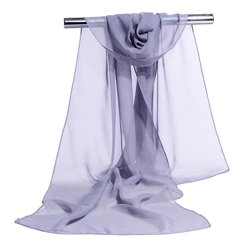 Корейское женское свадебное вечернее платье Шарф Однотонный Прозрачный Шифон Шелк Шарф Летнее Пляжное Полотенце Солнцезащитная Накидка R22