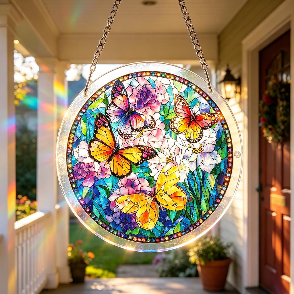 Suncatcher Window Hanging Puzzle with Chain DIY Suncatcher Puzzle Kits 7.36 Inch for Women Men Mom Birthday Gift Home Decor