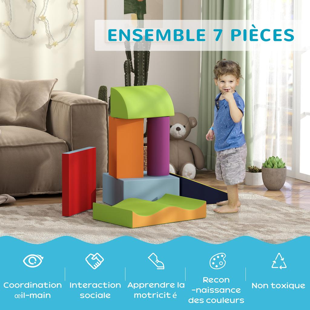 7 Pcs Baby Motor Skills Module Baby Foam EPE Obstacle Course For Preschool Children Multicolor