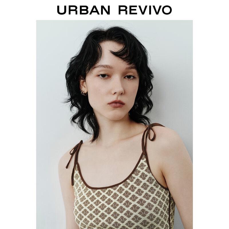 Женский вязаный топ-майка в клетку в стиле ретро UR