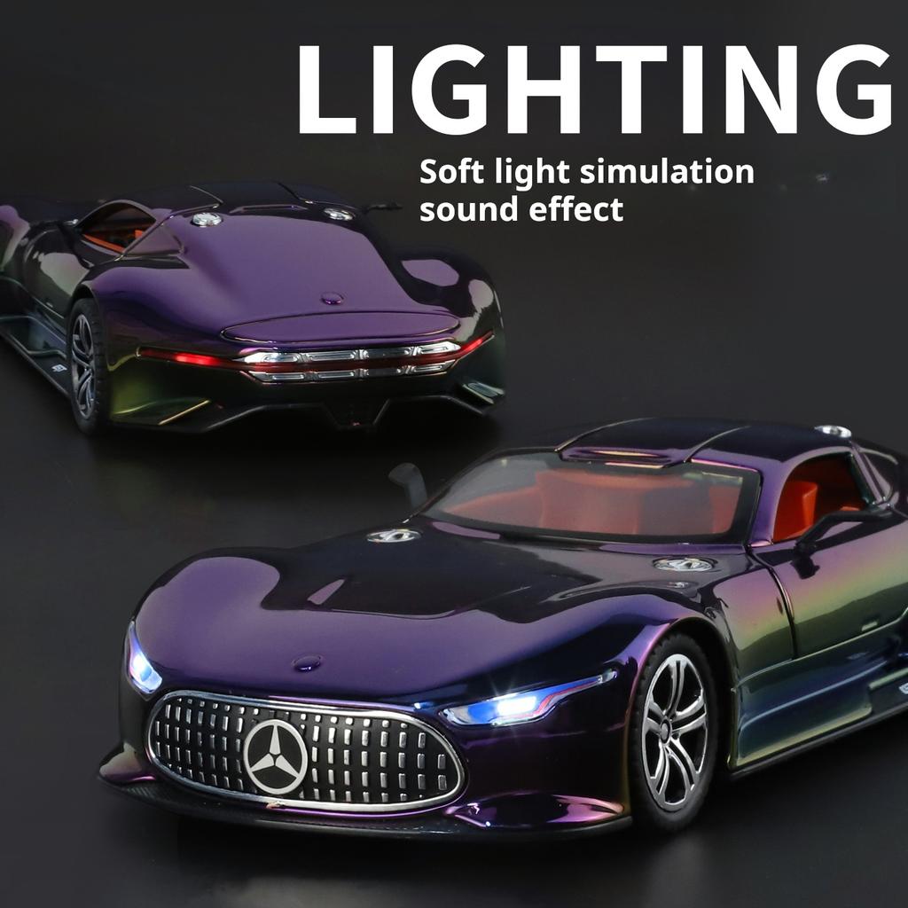 1: 24 Vision GT Форсаж Литой Модель Автомобиля Игрушки Diecasts Со Звуком и Светом Декор Транспортных Средств Игрушки Для Детей Подарок