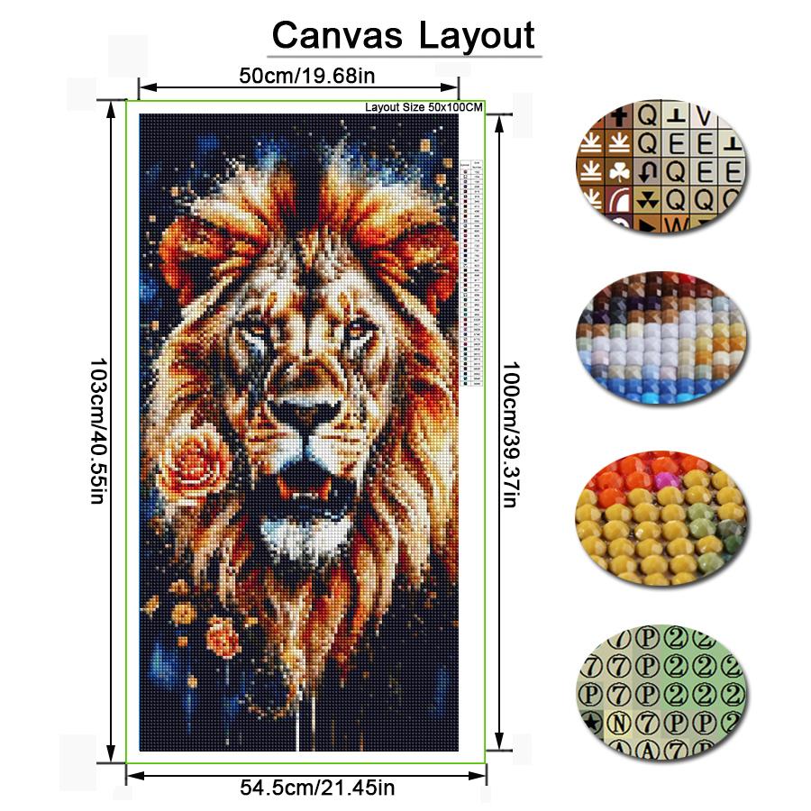 Lion Leopard Cat Large Size Diamond Painting New Collection Animals Diy Full Drill Rhinestone Embroidery Mosaic Cross Stitch Kits