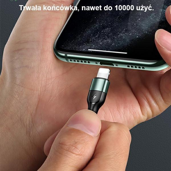 Usams Kabel Pleciony U55 2A Lightning Czarny/Black 1M Sj448Usb01 (Us-Sj448)