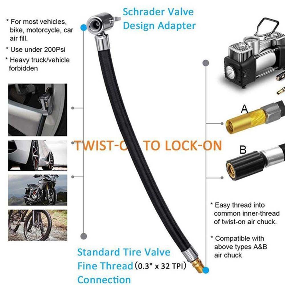 tube Locking Air Chuck Inflator Tube Connection Inflatable Tube Hose Car Tire Air Inflator Hose