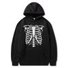 Новая европейская и американская темная толстовка с принтом черепа и скелета 2025 года, мужская и женская худи, готический свитер для пары, Харадзюку