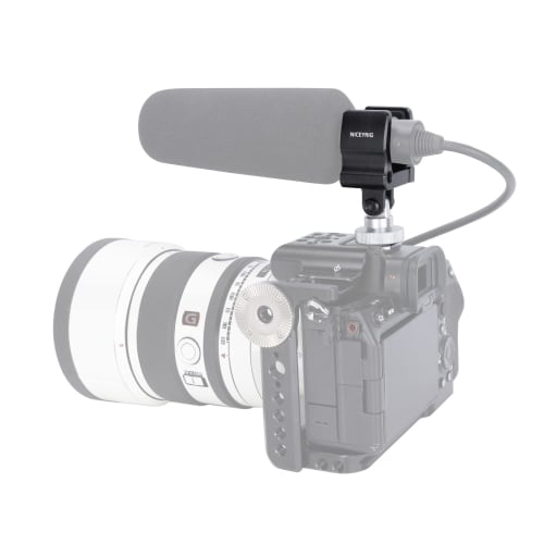 Niceyrig Shotgun Microphone Holder, Cold Shoe Camera Flashlight Holder, Aluminum Alloy (18-35mm) -549