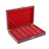 Wooden Coin Box for Collectors - Wood Case 50pcs 2.7cm Diameter Coins/Medals/Challenge Coins