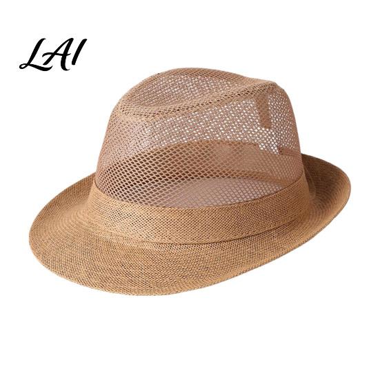UV Protection Summer Hat Men's Breathable Sun Hat Mesh Wide Brim Fishing Cap for Middle Waterproof Aged Lightweight Foldable Outdoor Beach